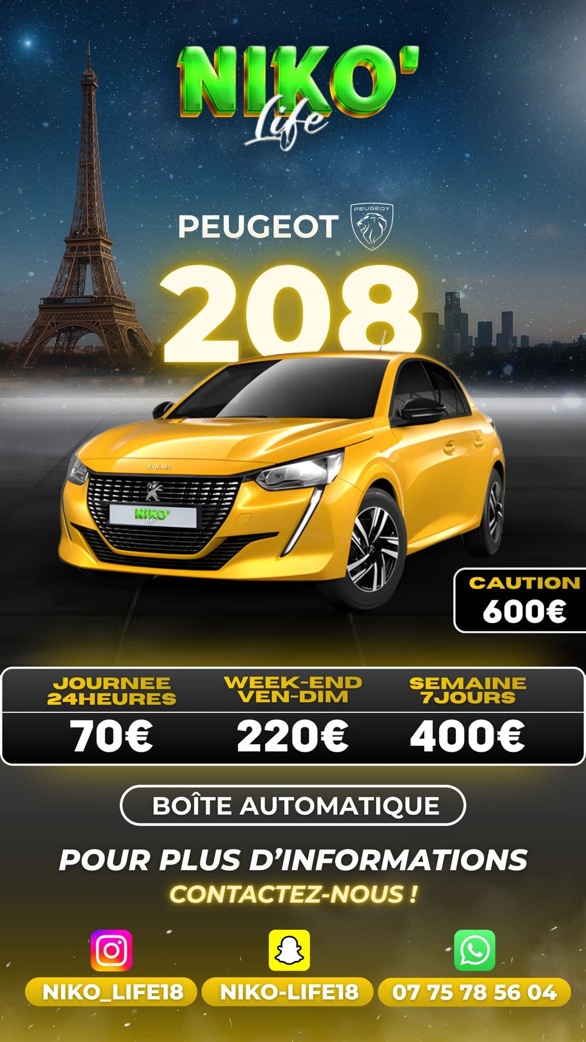 Peugeot 208 Jaune