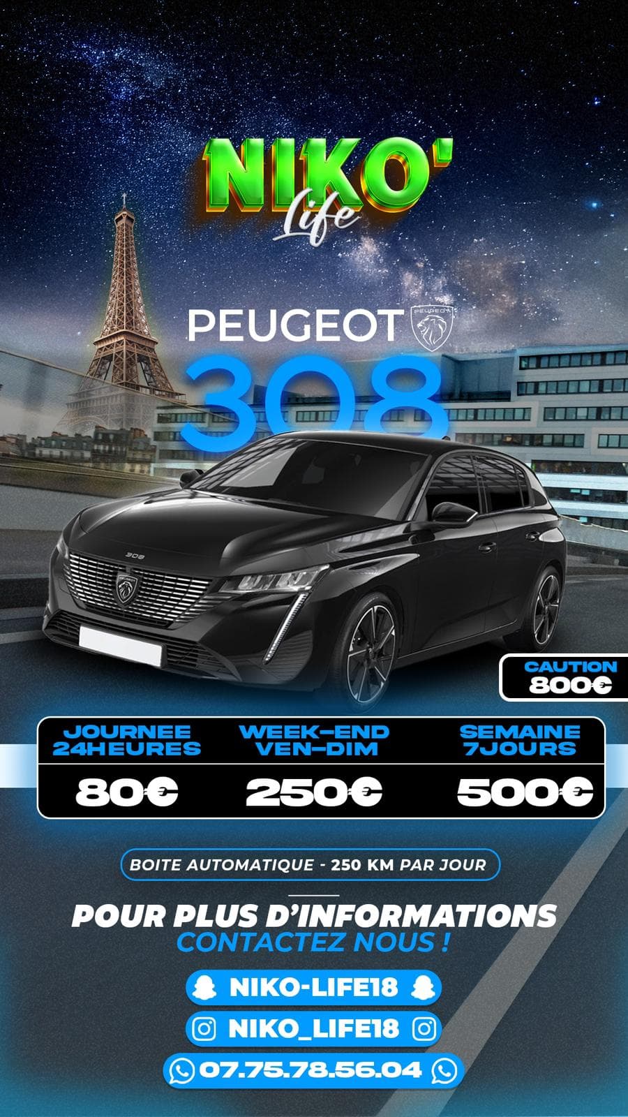 Peugeot 308 Noir