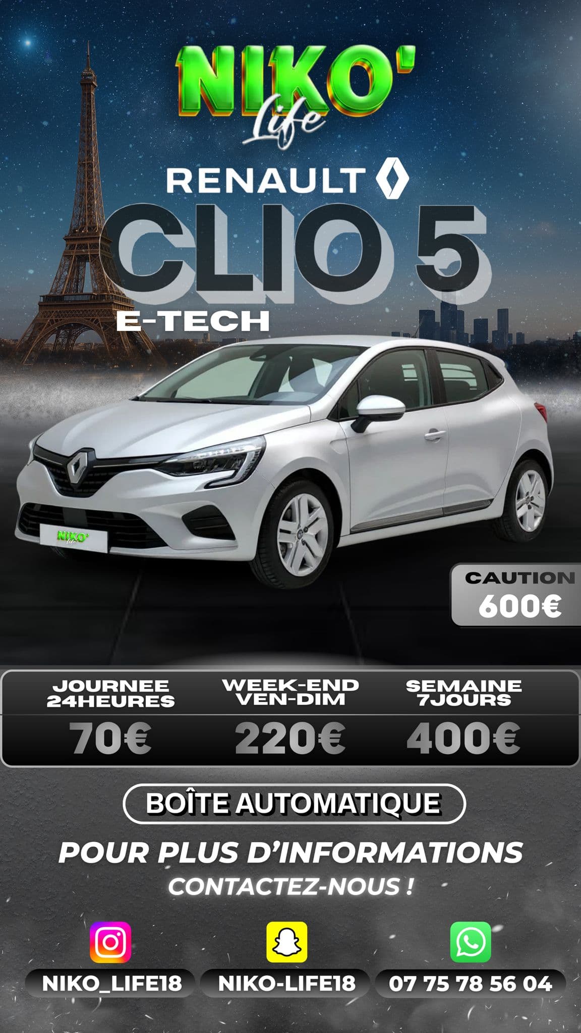 Renault Clio 5 E-Tech Gris