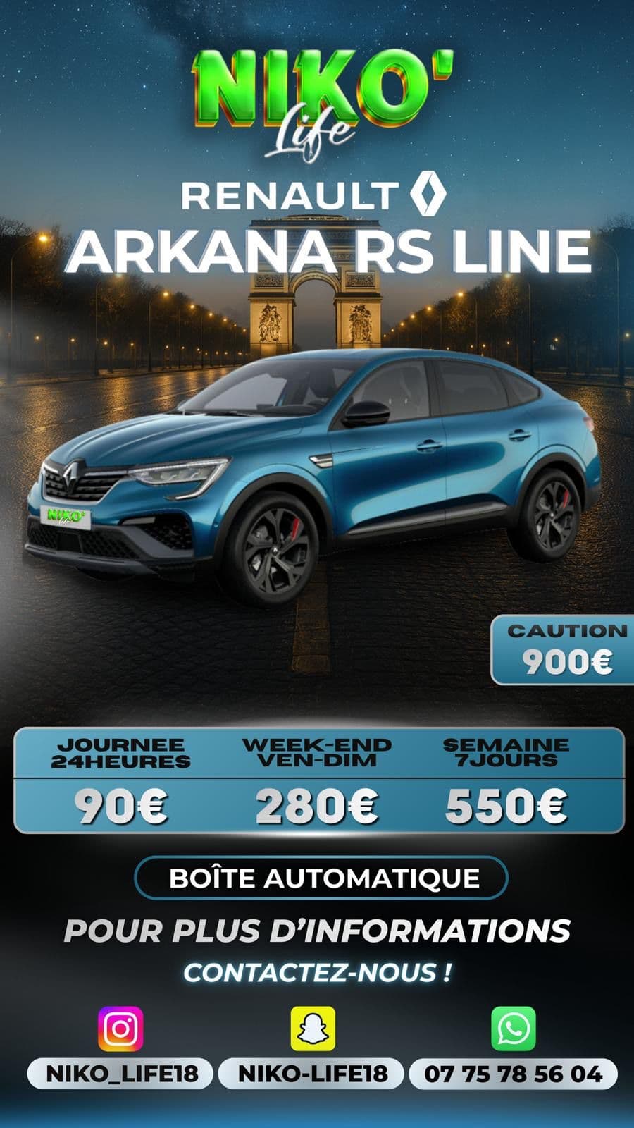 Renault Arkana RS Line Bleu